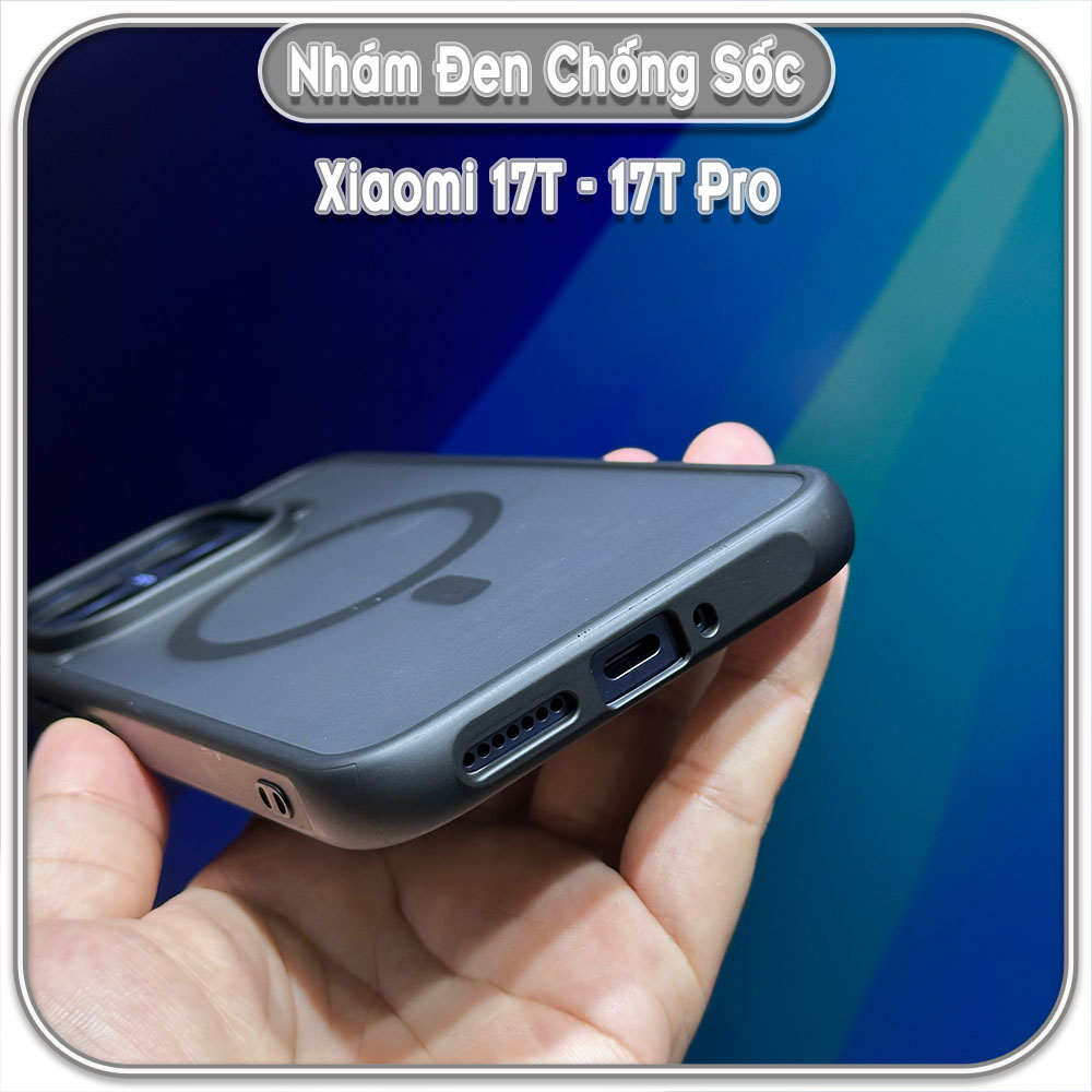 Ốp nhám đen cho Xiaomi 17T - 17T Pro, nam châm từ tính