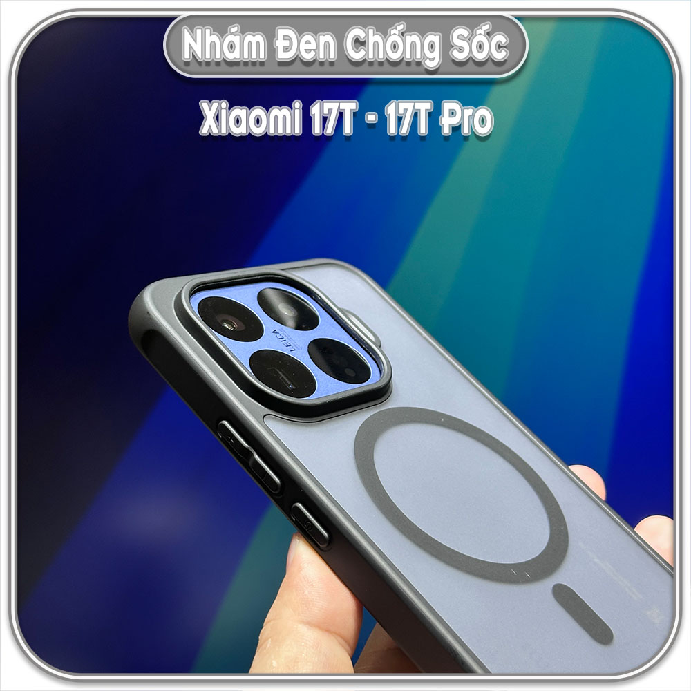 Ốp nhám đen cho Xiaomi 17T - 17T Pro, nam châm từ tính