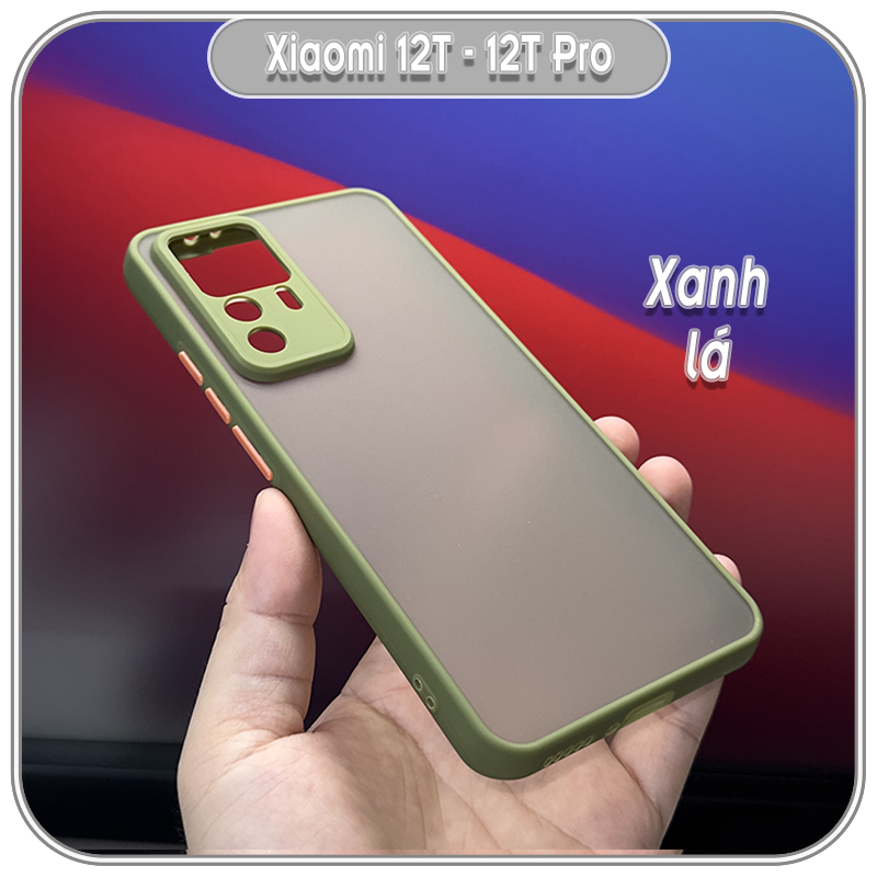 Ốp lưng cho Xiaomi 12T - 12T Pro, nhám viền màu che camera