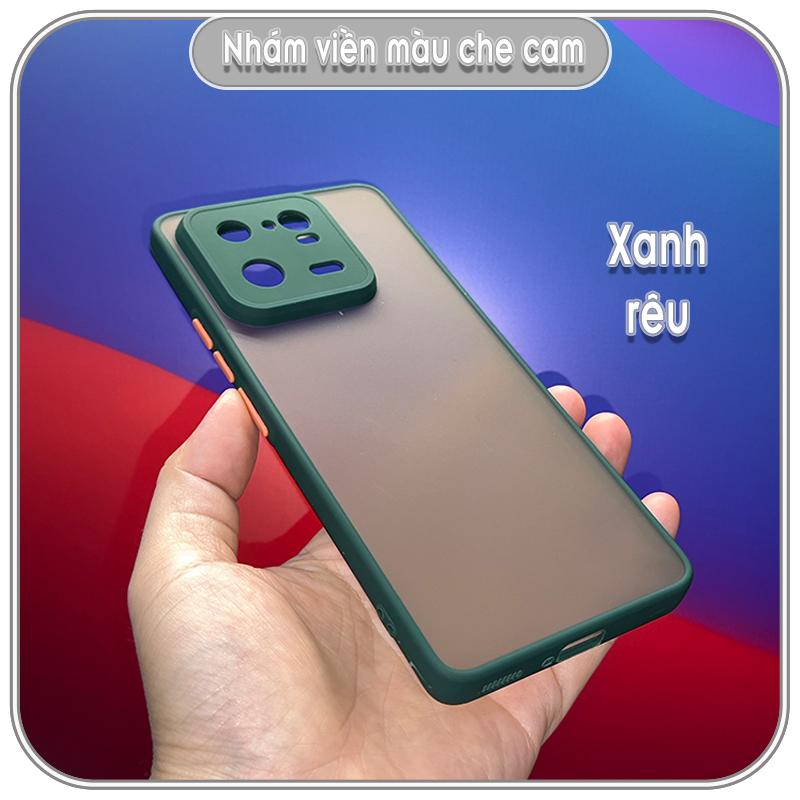 Ốp lưng cho Xiaomi 13 - 13 Pro - 13 Lite (civi 2), nhám viền màu che camera