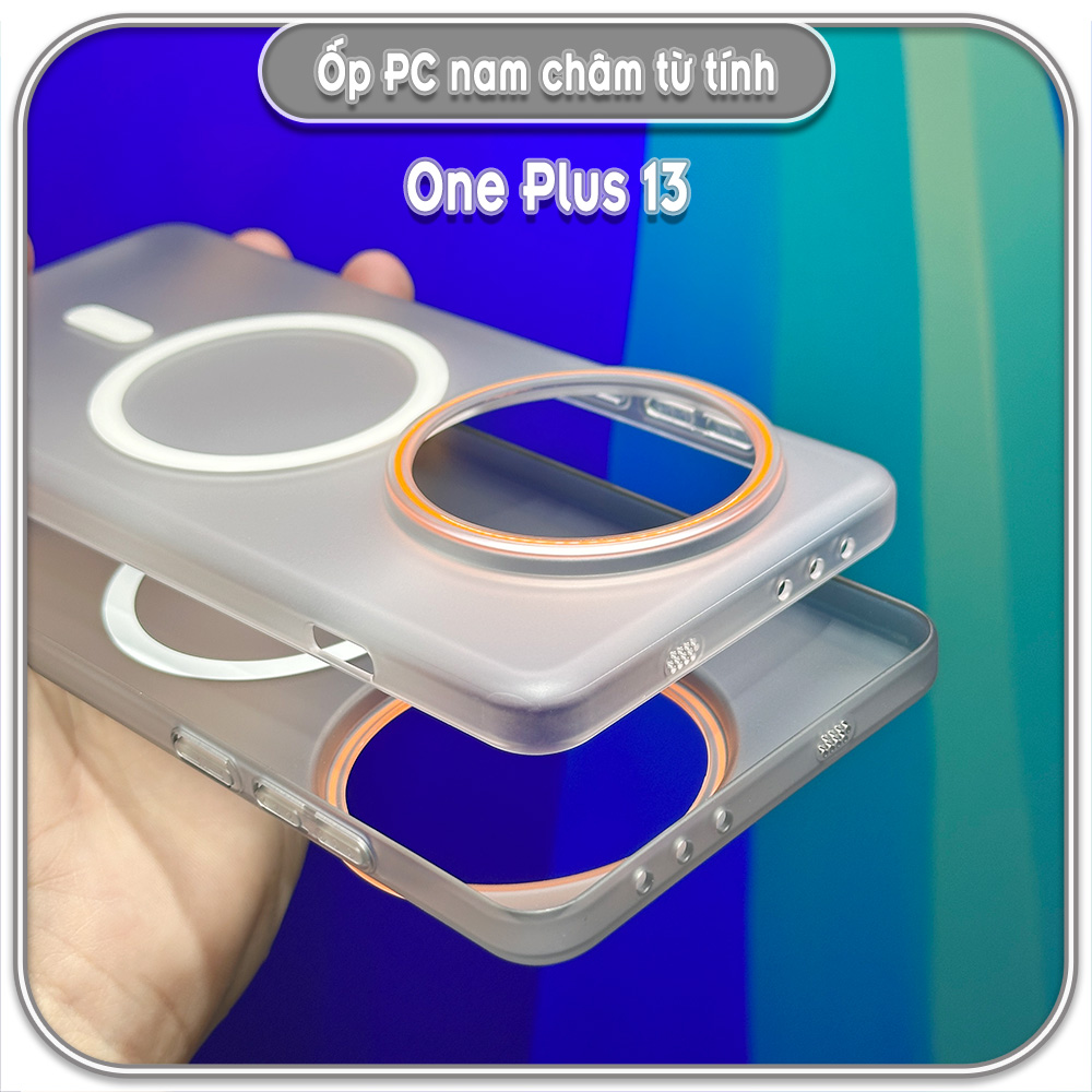 Ốp PC mỏng cho One Plus 13, có nam châm sạc từ tính