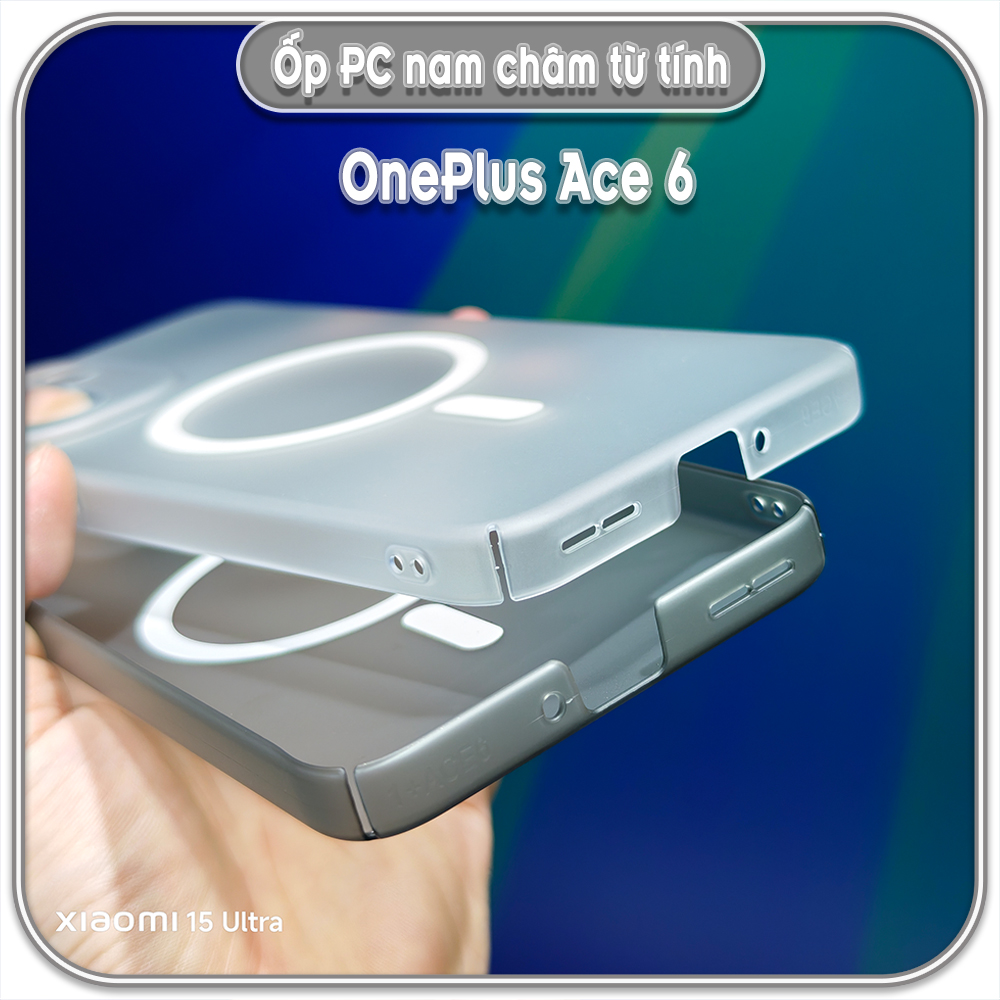 Ốp PC mỏng cho OnePlus Ace 6, có nam châm sạc từ tính