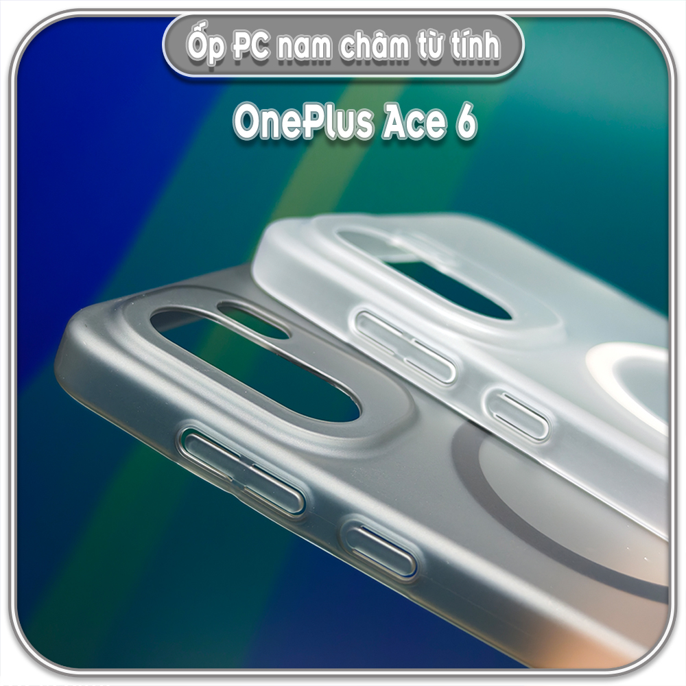 Ốp PC mỏng cho OnePlus Ace 6, có nam châm sạc từ tính