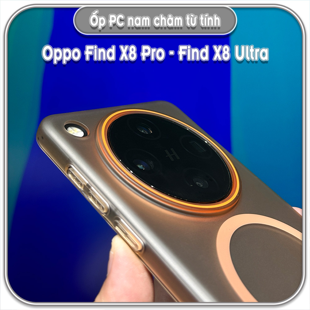Ốp PC mỏng cho Oppo Find X8 Pro - X8 Ultra, có nam châm sạc từ tính