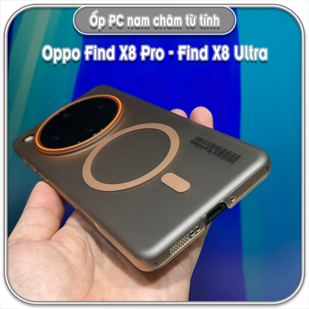 Ốp PC mỏng cho Oppo Find X8 Pro - X8 Ultra, có nam châm sạc từ tính