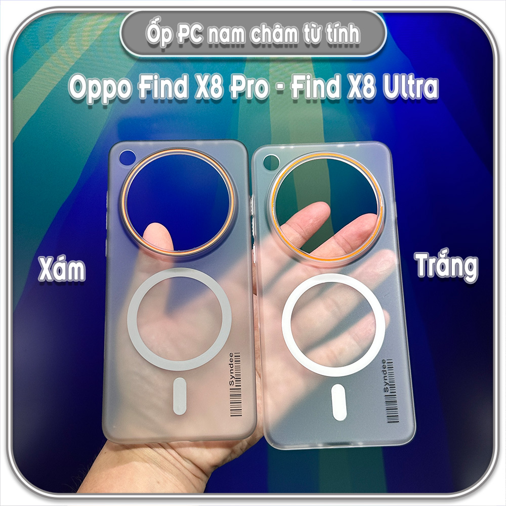 Ốp PC mỏng cho Oppo Find X8 Pro - X8 Ultra, có nam châm sạc từ tính