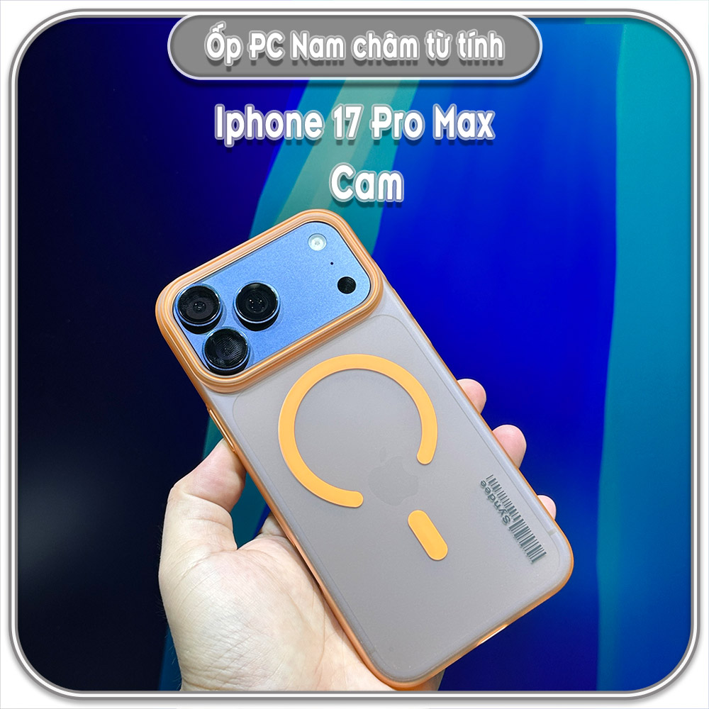 Ốp PC mỏng cho iPhone 17 Pro Max, có nam châm sạc từ tính