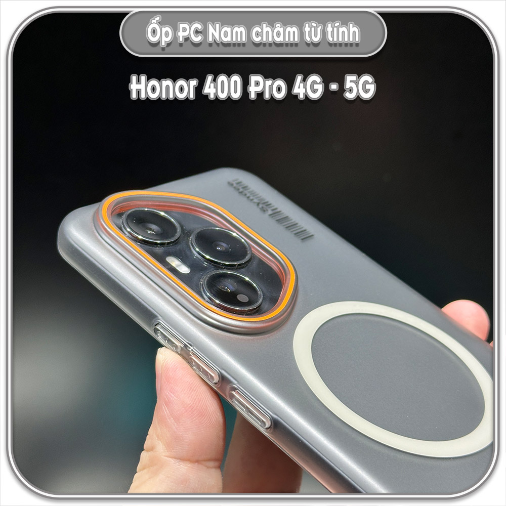 Ốp PC mỏng cho Honor 400 - 400 Pro 5G, có nam châm sạc từ tính