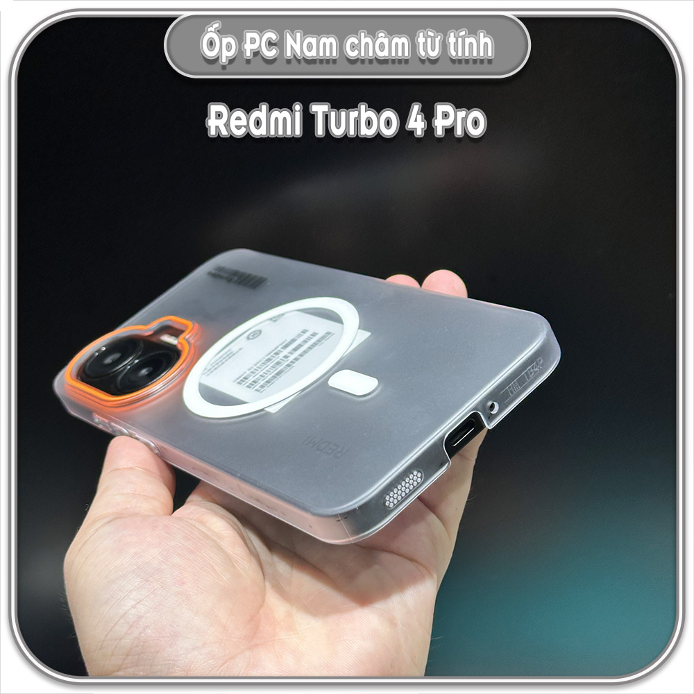 Ốp PC mỏng cho Redmi Turbo 4 Pro - Poco F7, có nam châm sạc từ tính