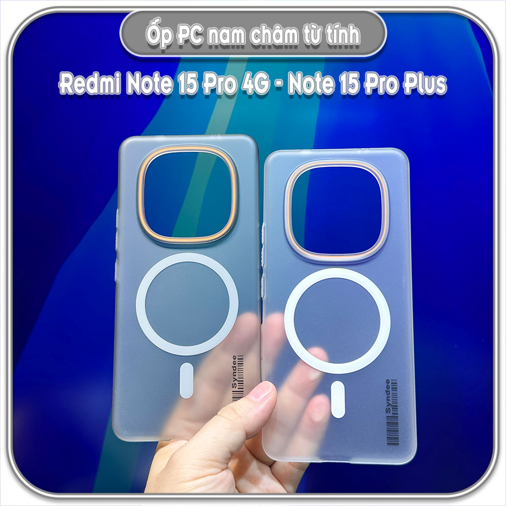 Ốp PC mỏng cho Redmi Note 15 Pro 4G - Note 15 Pro Plus, có nam châm sạc từ tính