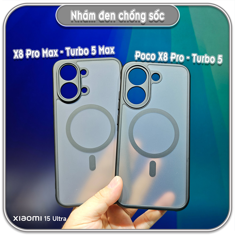 Ốp nhám đen Poco X8 Pro - Redmi Turbo 5 - X8 Pro Max - Turbo 5 Max