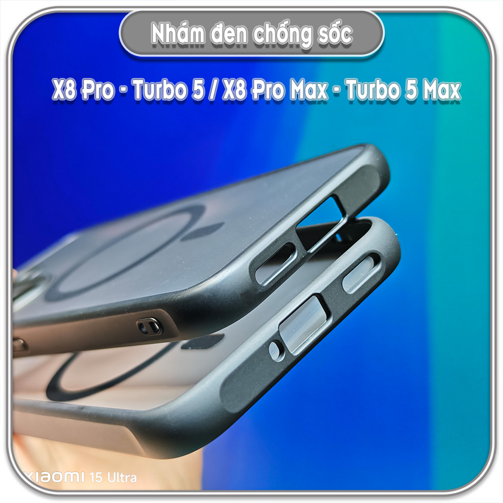 Ốp nhám đen Poco X8 Pro - Redmi Turbo 5 - X8 Pro Max - Turbo 5 Max