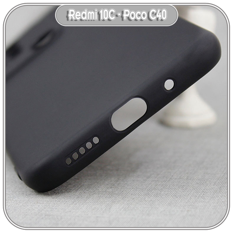 Ốp lưng TPU dẻo đen nhám cho Xiaomi Redmi 10C che Camera