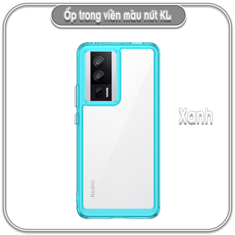 Ốp Redmi K60 - K60 Pro, lưng trong ko ố vàng, viền màu nút kim loại