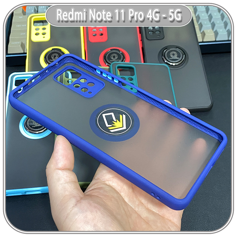 Ốp lưng Xiaomi Redmi Note 11 Pro 4G 5G / Note 12 Pro 4G nhám iRing che camera viền màu