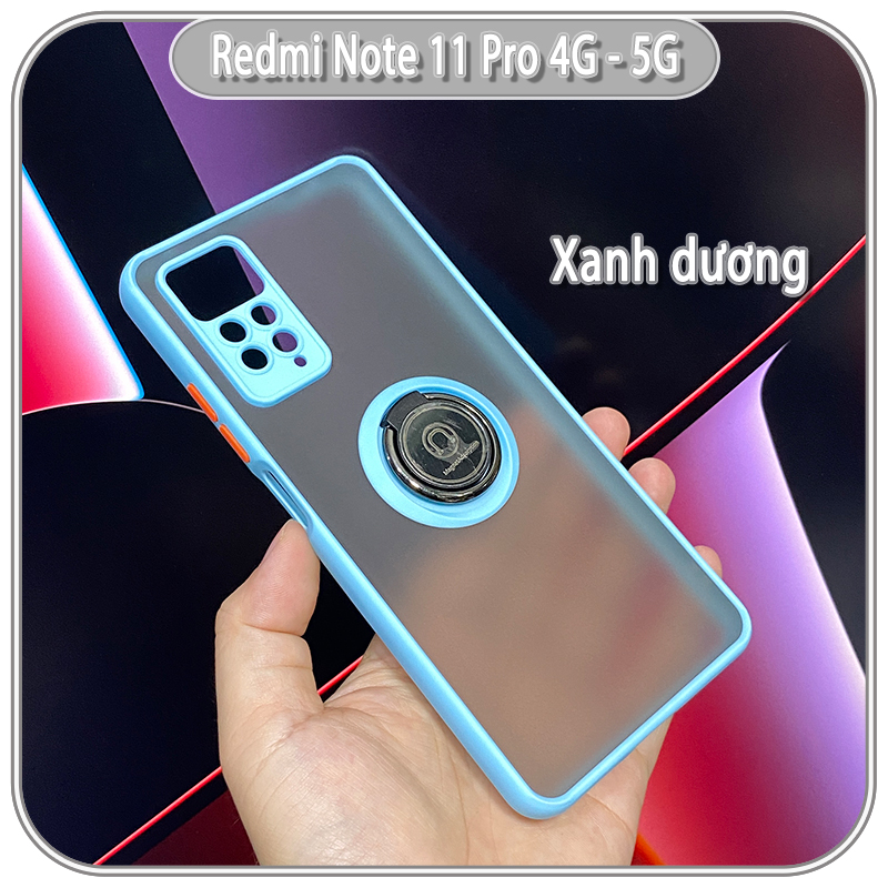 Ốp lưng Xiaomi Redmi Note 11 Pro 4G 5G / Note 12 Pro 4G nhám iRing che camera viền màu