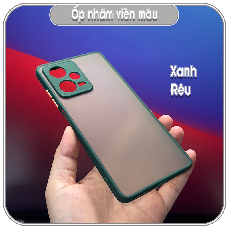 Ốp cho Redmi Note 12 4G - Note 12 Pro 5G, nhám viền màu che camera