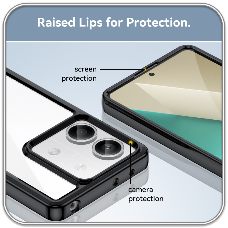 Ốp lưng Redmi Note 13 4G - 13 Pro 4G 5G - 13 Pro Plus, lưng trong ko ố vàng, viền màu nút kim loại
