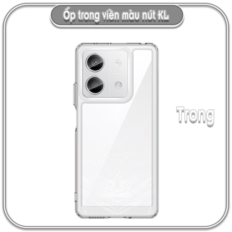 Ốp lưng Redmi Note 13 4G - 13 Pro 4G 5G - 13 Pro Plus, lưng trong ko ố vàng, viền màu nút kim loại