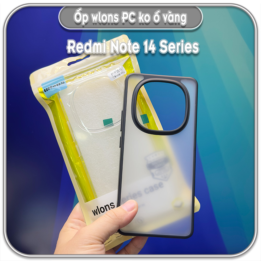Ốp chống sốc wlons cho Redmi Note 14 Series, lưng PC không ố vàng