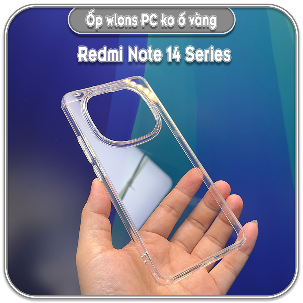 Ốp chống sốc wlons cho Redmi Note 14 Series, lưng PC không ố vàng