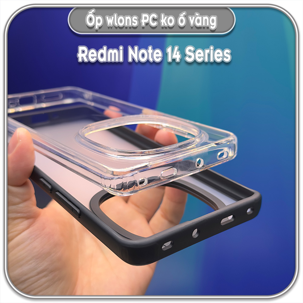 Ốp chống sốc wlons cho Redmi Note 14 Series, lưng PC không ố vàng