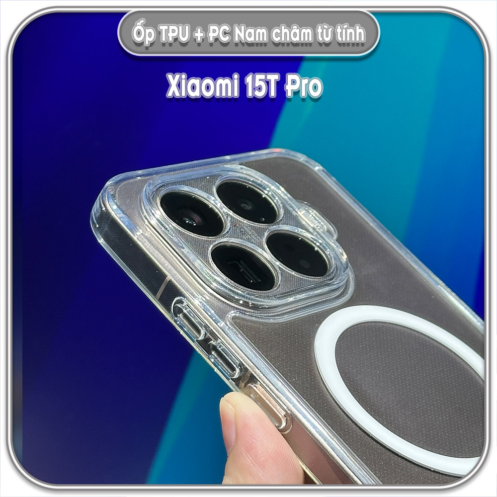 Ốp lưng TPU + PC có nam châm sạc từ tính cho Xiaomi 15T - 15T Pro