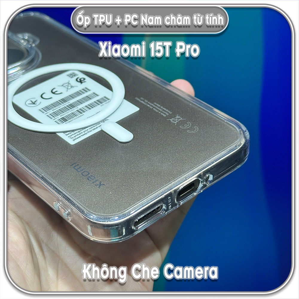 Ốp lưng TPU + PC có nam châm sạc từ tính cho Xiaomi 15T - 15T Pro