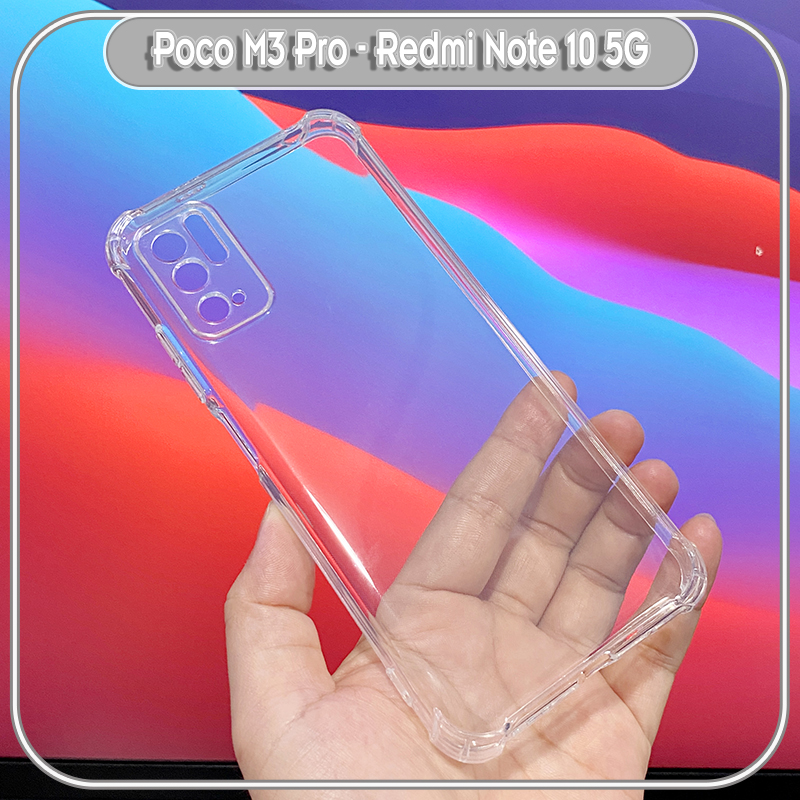 Ốp lưng cho Xiaomi Redmi Note 10 5G - Poco M3 Pro TPU Trong Suốt Che Camera