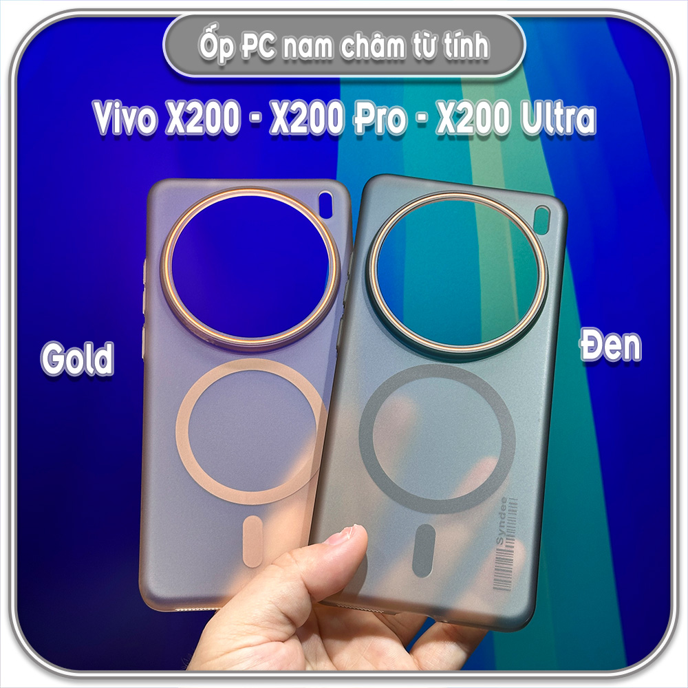 Ốp PC mỏng cho Vivo X200 - X200 Pro - X200 Ultra, có nam châm sạc từ tính