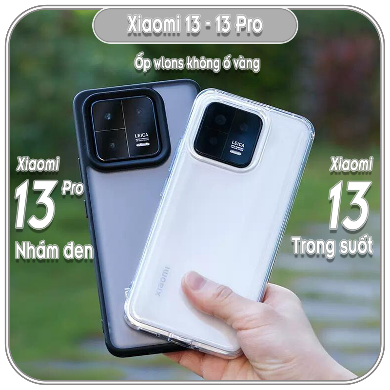 Ốp chống sốc wlons cho Xiaomi 13 - 13 Pro, lưng PC không ố vàng