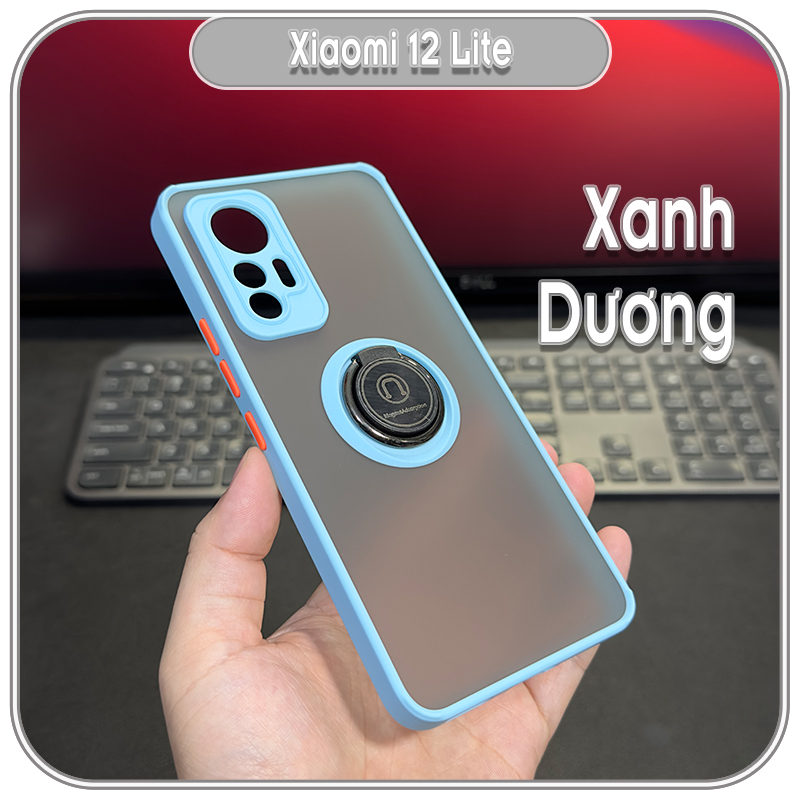 Ốp lưng Xiaomi 12 Lite 5G, nhám iRing che camera viền màu