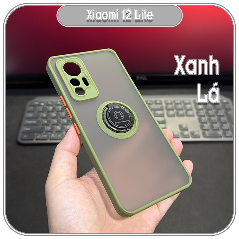 Ốp lưng Xiaomi 12 Lite 5G, nhám iRing che camera viền màu