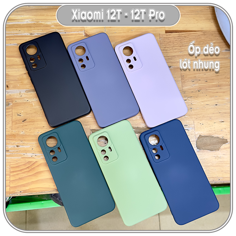 Ốp cho Xiaomi 12T - 12T Pro, Choice viền vuông nhựa TPU dẻo màu, lót nhung che camera