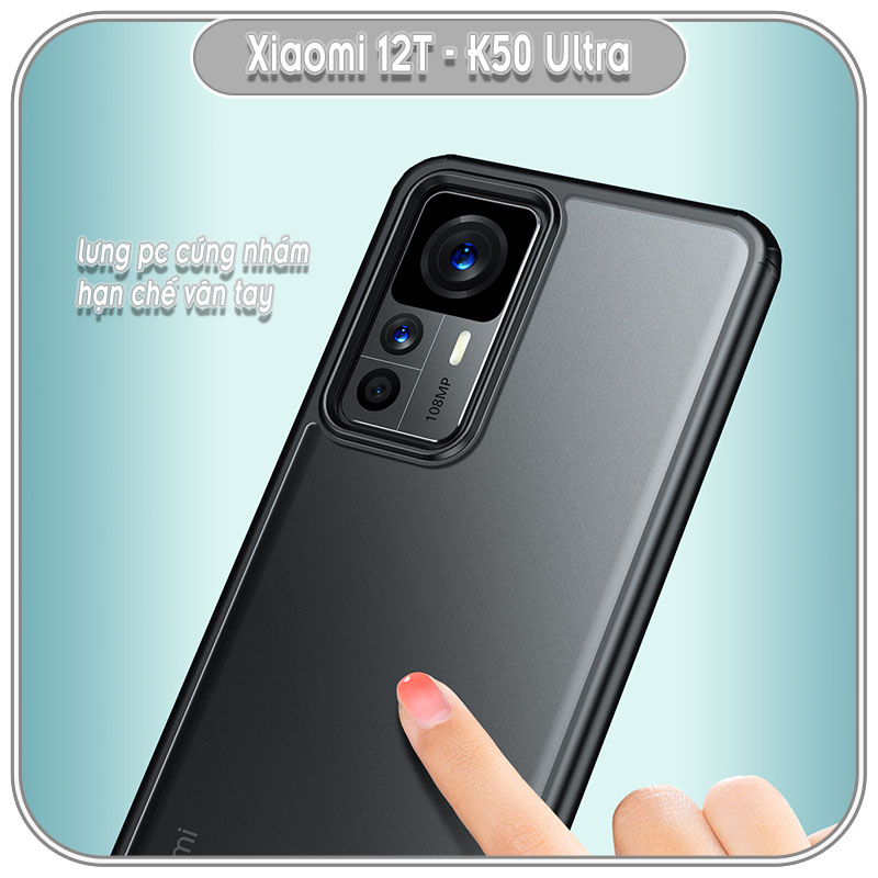 Ốp chống sốc wlons cho Xiaomi 12T - Redmi K50 Ultra, lưng PC không ố vàng