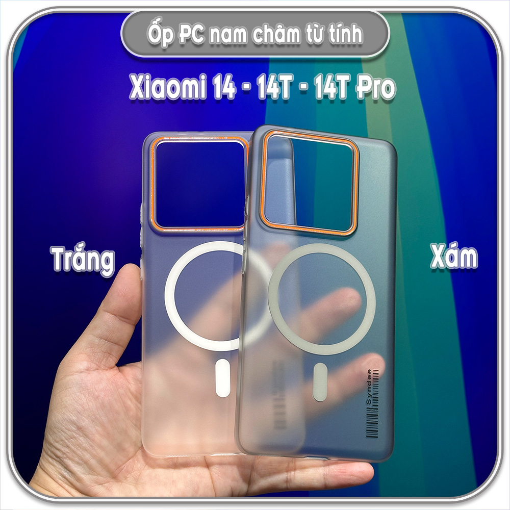 Ốp PC mỏng cho Xiaomi 14T - 14T Pro, có nam châm sạc từ tính