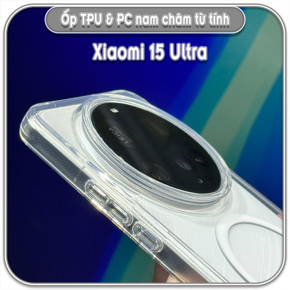 Ốp TPU+PC cho Xiaomi 15 Ultra, nam châm sạc từ tính