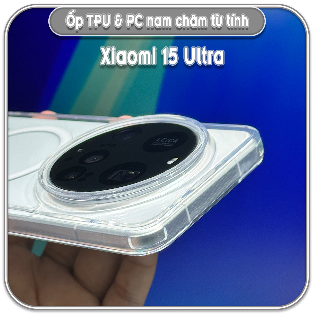 Ốp TPU+PC cho Xiaomi 15 Ultra, nam châm sạc từ tính