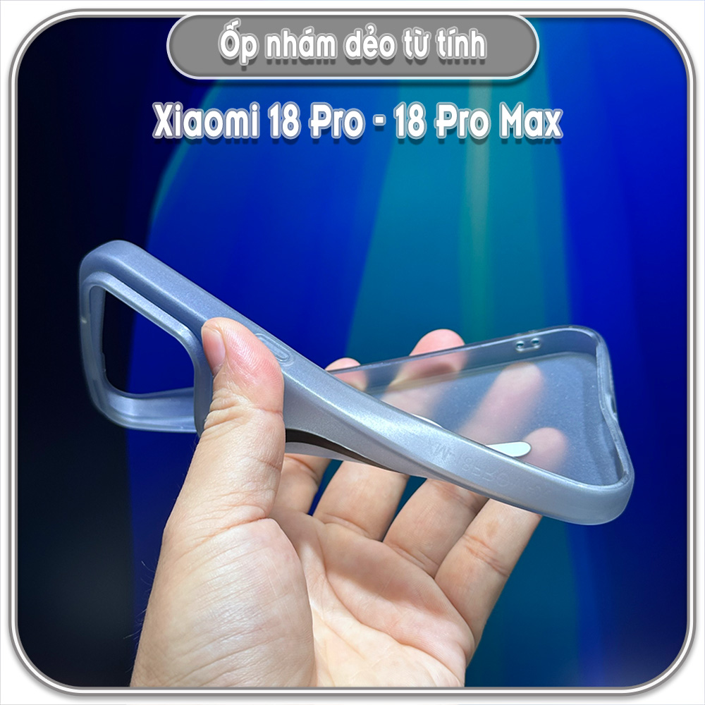 Ốp PP nhám dẻo Xiaomi 18 Pro - 18 Pro Max, nam châm sạc từ tính