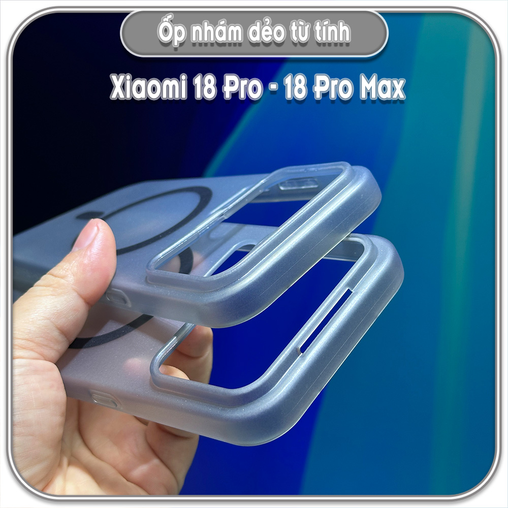 Ốp PP nhám dẻo Xiaomi 18 Pro - 18 Pro Max, nam châm sạc từ tính