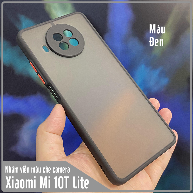 Ốp lưng cho Xiaomi Mi 10T Lite - Redmi Note 9 Pro 5G nhám viền màu che camera