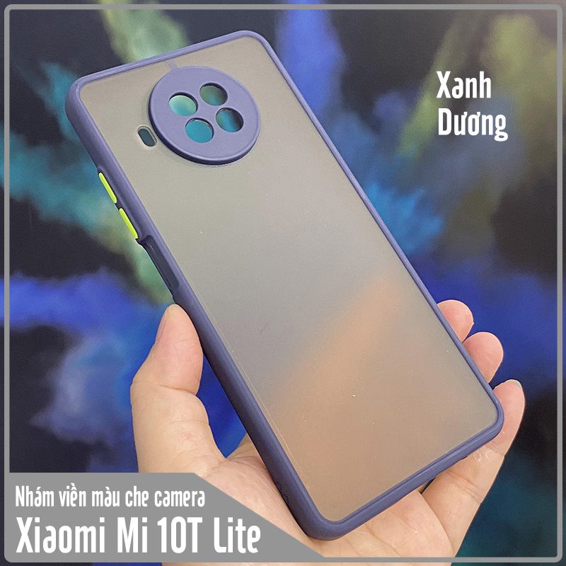 Ốp lưng cho Xiaomi Mi 10T Lite - Redmi Note 9 Pro 5G nhám viền màu che camera