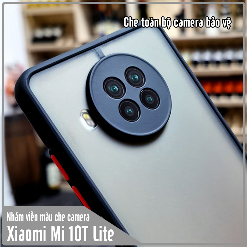 Ốp lưng cho Xiaomi Mi 10T Lite - Redmi Note 9 Pro 5G nhám viền màu che camera