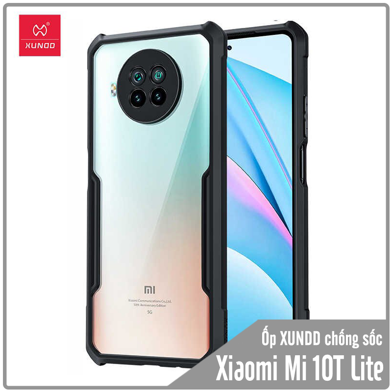 Ốp lưng cho Xiaomi Mi 10T Lite - Redmi Note 9 Pro 5G chống sốc trong viền nhựa dẻo XunDD