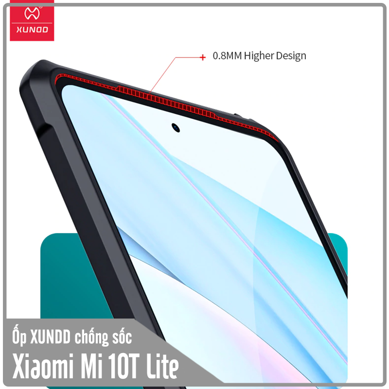 Ốp lưng cho Xiaomi Mi 10T Lite - Redmi Note 9 Pro 5G chống sốc trong viền nhựa dẻo XunDD