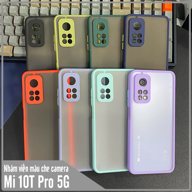 Ốp lưng cho Xiaomi Mi 10T Pro bảo vệ camera nhám viền màu