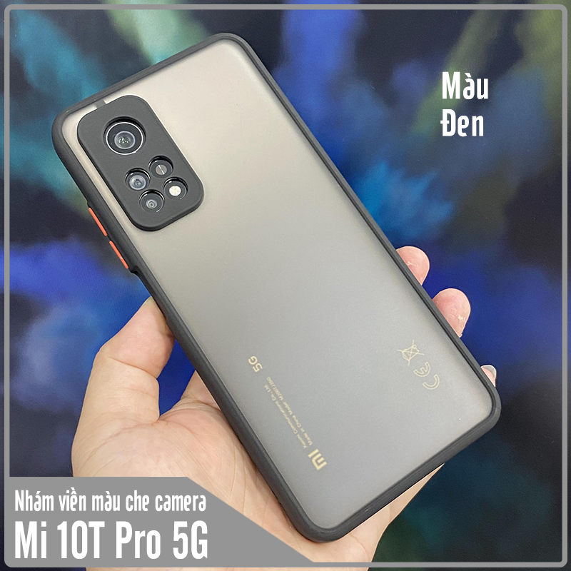 Ốp lưng cho Xiaomi Mi 10T Pro bảo vệ camera nhám viền màu