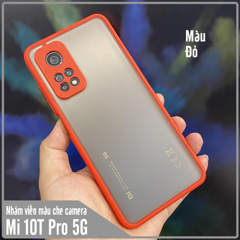 Ốp lưng cho Xiaomi Mi 10T Pro bảo vệ camera nhám viền màu