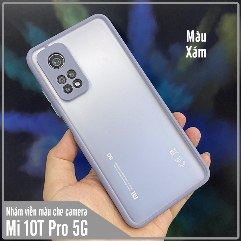 Ốp lưng cho Xiaomi Mi 10T Pro bảo vệ camera nhám viền màu