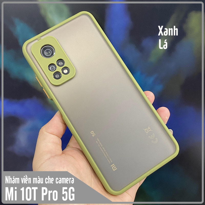 Ốp lưng cho Xiaomi Mi 10T Pro bảo vệ camera nhám viền màu